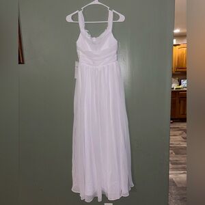 White Chiffon Formal Dress for Girls - Sleeveless Maxi
